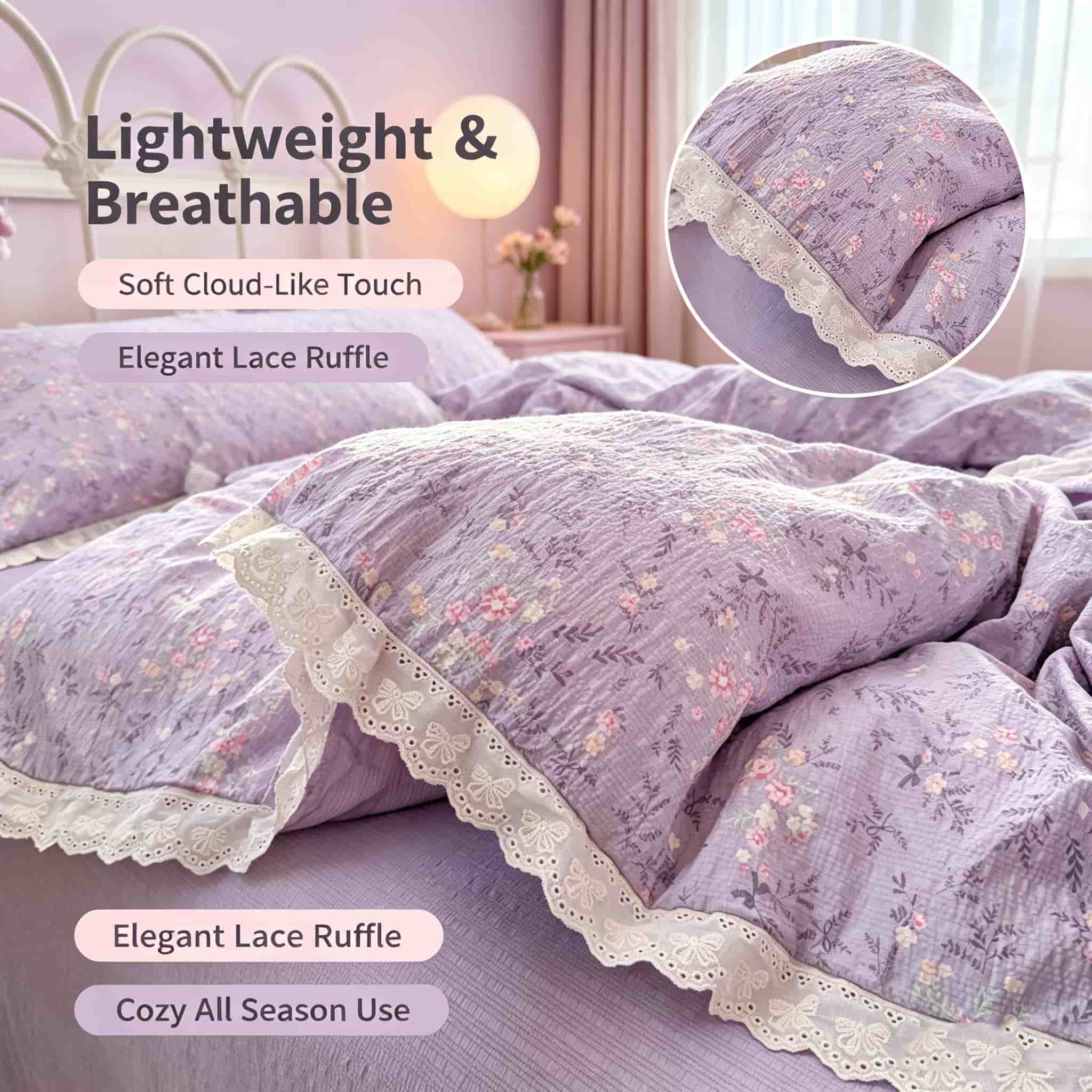 Aesthetic Floral Duvet Cover - Estetyczny zestaw pościeli w stylu cottagecore,