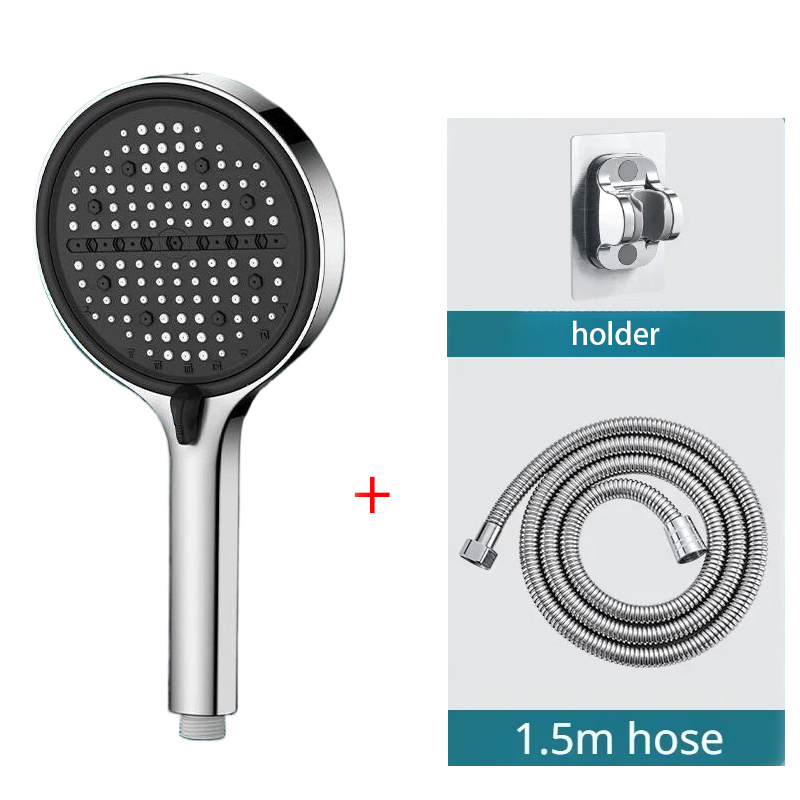 High Pressure Shower Head Handheld - 3 szt. Srebrna słuchawka prysznicowa do