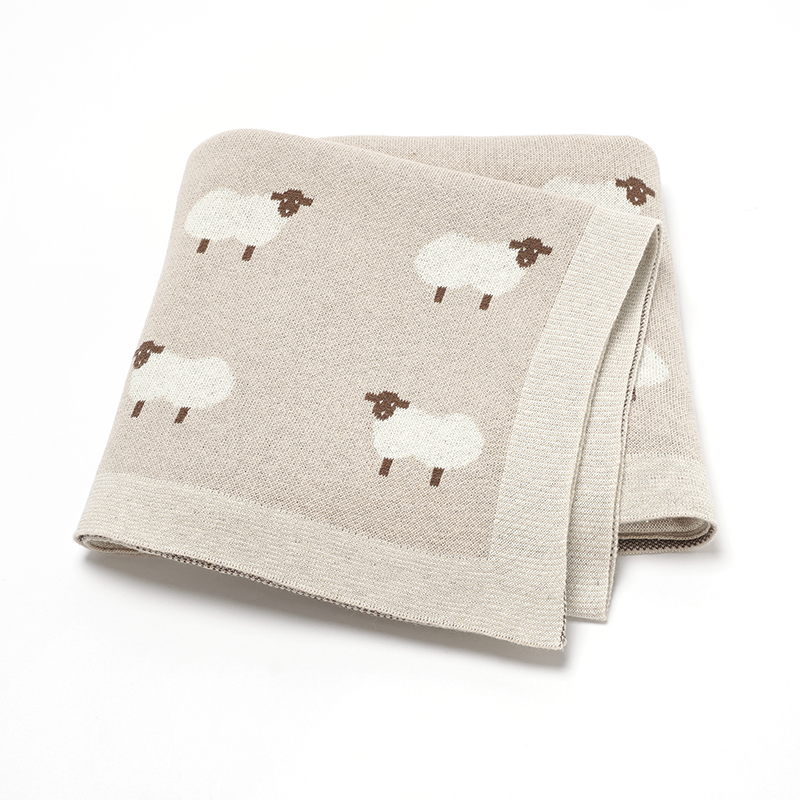 Muslin Cotton Bedspread - Śliczne nadruk z owcą muślin nowonarodzone