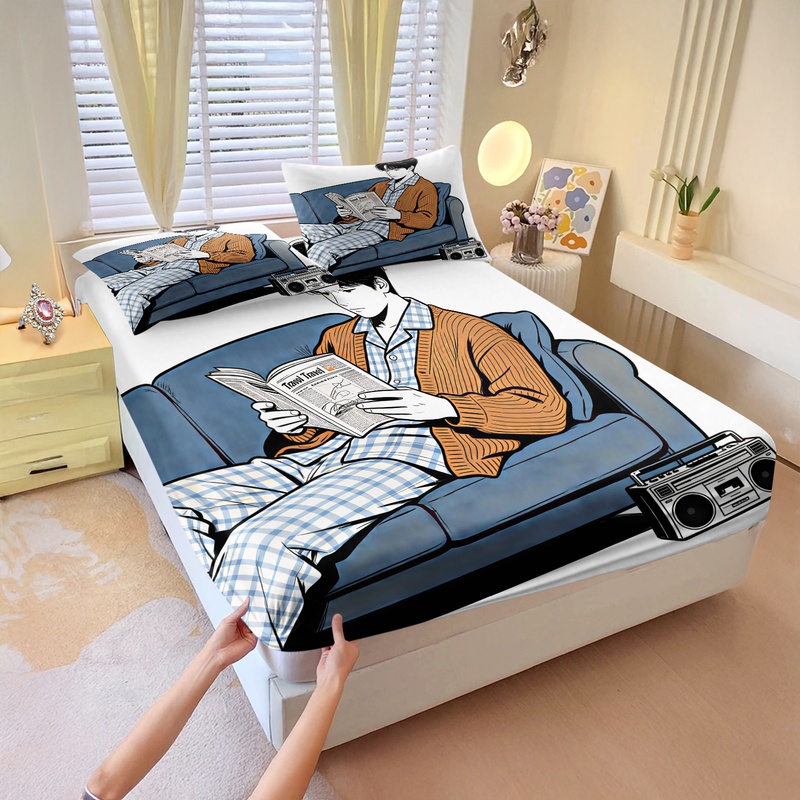 Fitted Bed Sheets Deep Pocket - Miękki Zestaw Prześcieradeł Podróżnych z Gumką,