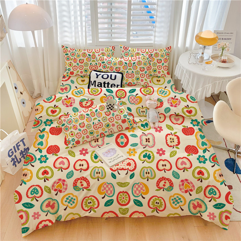 Aesthetic Floral Duvet Cover - Zestaw pościeli Cottagecore Vintage w kolorowych