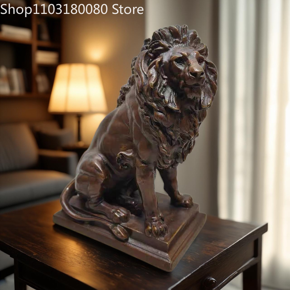 Home Decor - 21cm Antyczna miedziana statua Lwa Judy