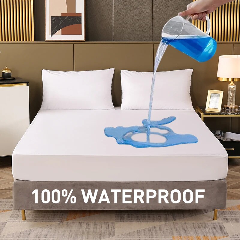 Waterproof Mattress Protector Breathable - Wodoodporne prześcieradło Pokrowiec na łóżko Jednokolorowy