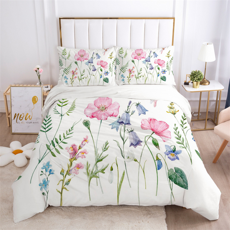 Aesthetic Floral Duvet Cover - Komplet pościeli z motywem kwiatów i