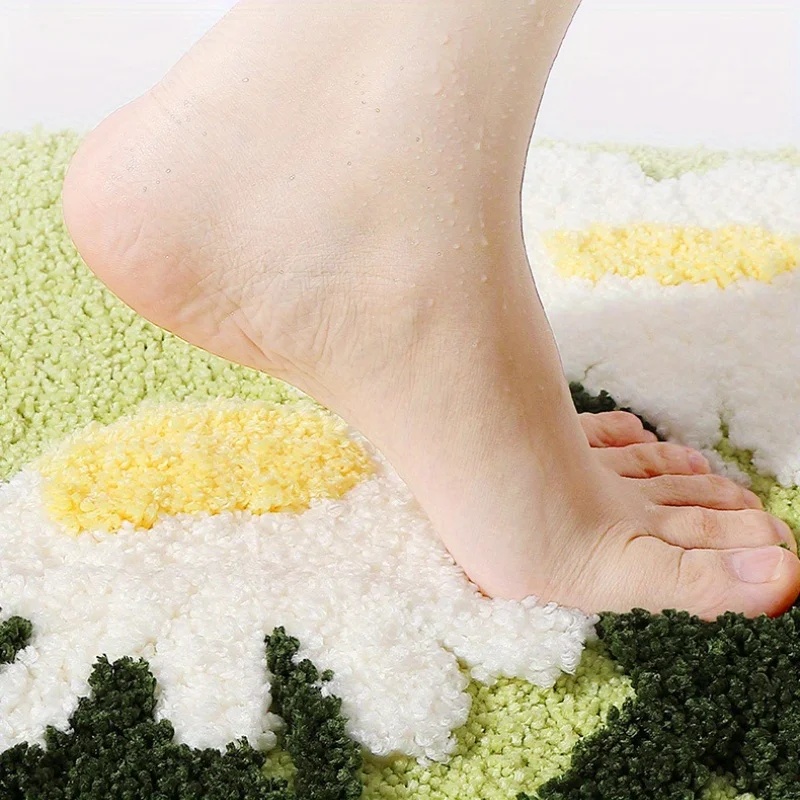 Quick Dry Diatomite Bath Mat - VIKAMA Antypoślizgowa Mata Łazienkowa w Kwiaty,