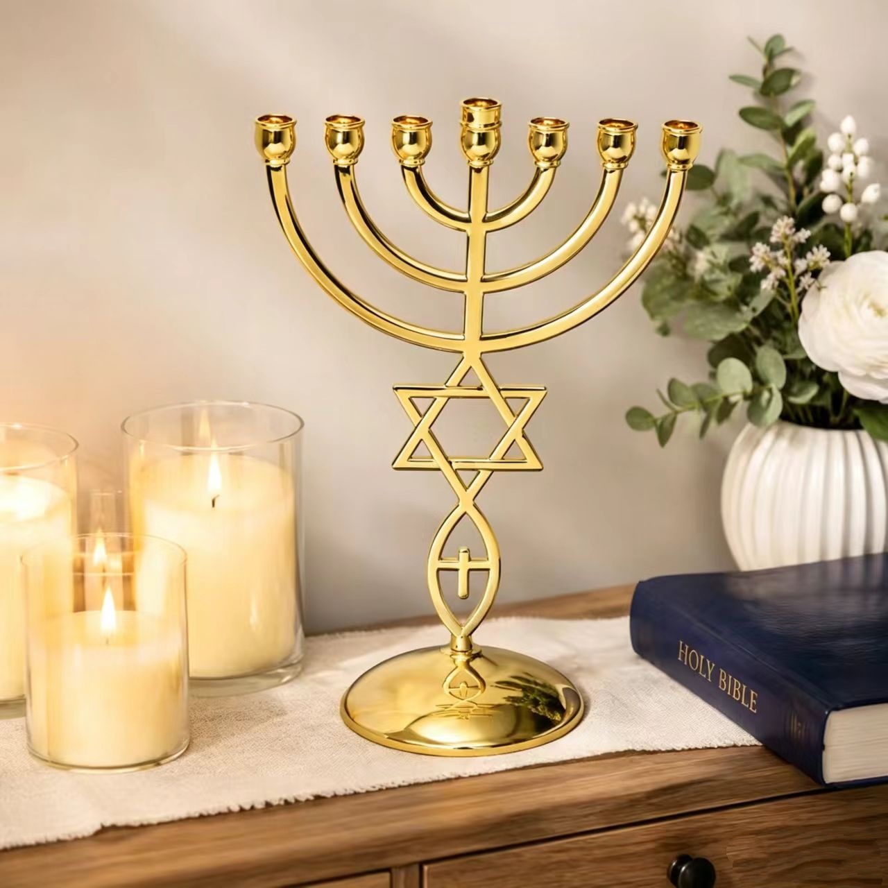Zestaw siedmioramiennego świec – Home Decor recenzja i cena