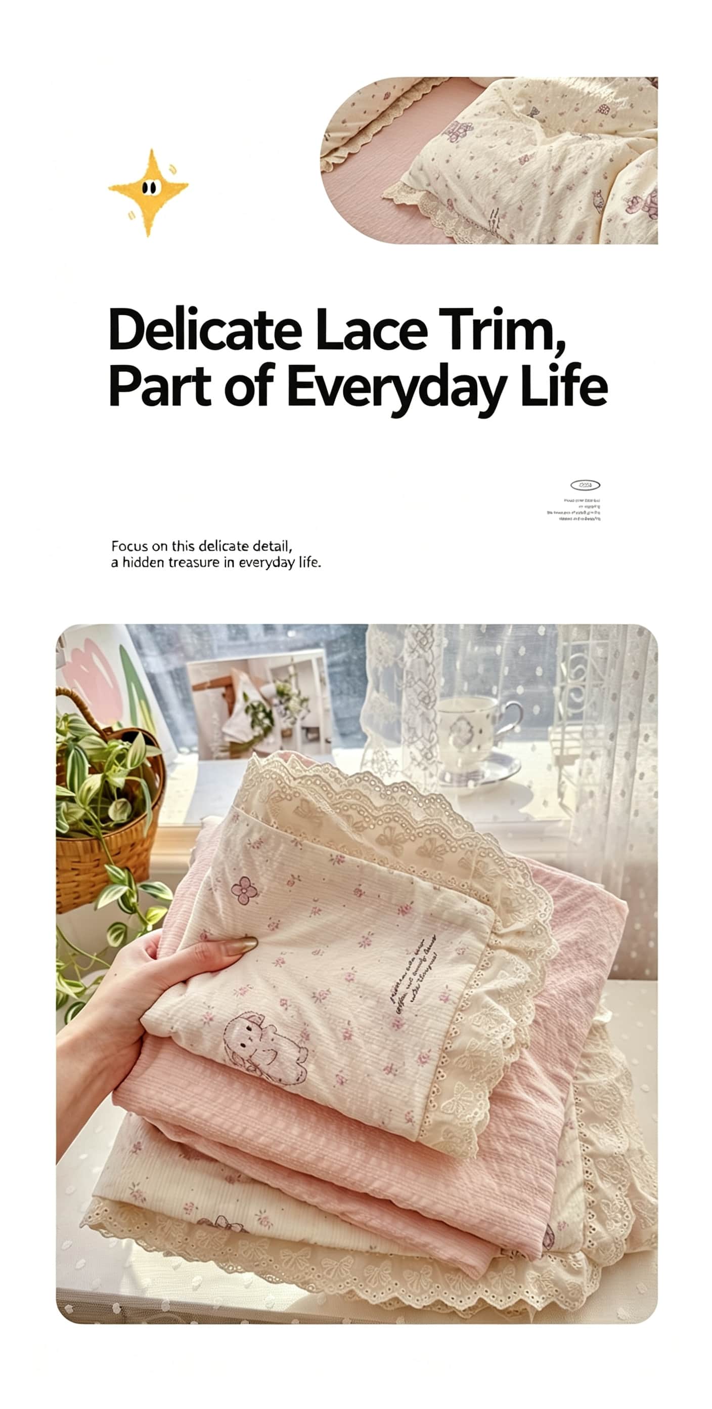 Komplety pościeli z falbankami – Aesthetic Floral Duvet Cover recenzja i cena