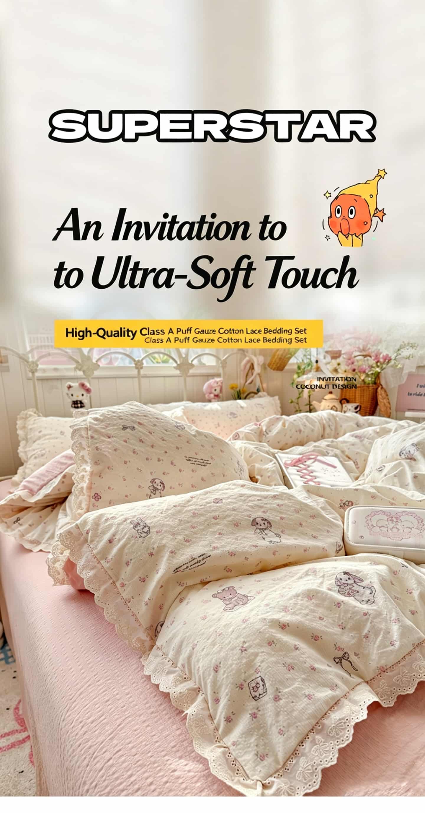 Komplety pościeli z falbankami – Aesthetic Floral Duvet Cover recenzja i cena
