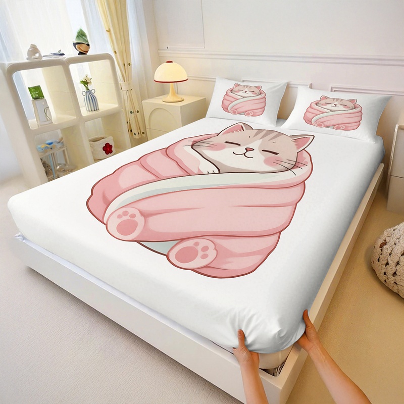 Uroczy zestaw prześcieradeł z  – Fitted Bed Sheets Deep Pocket recenzja i cena