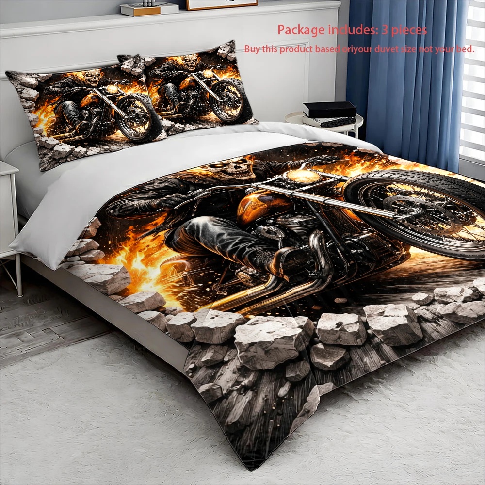 Zestaw pościeli z motywem moto – Duvet Cover Sets With Zipper recenzja i cena