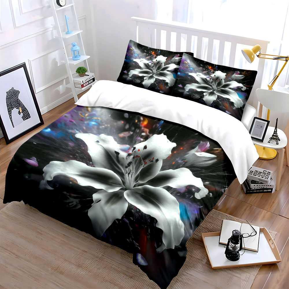 Abstrakcyjny biały zestaw pośc – Aesthetic Floral Duvet Cover recenzja i cena