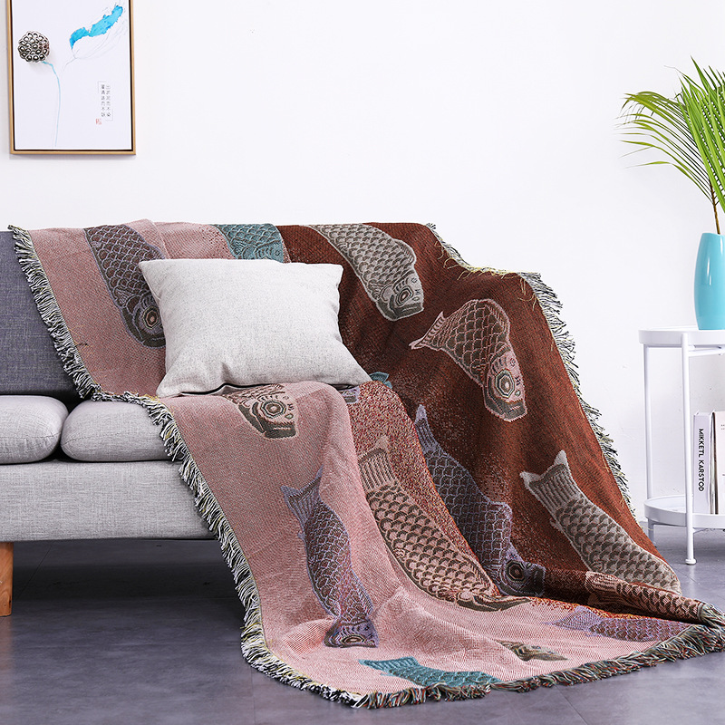 Koc z żakardową tkaniną z moty – Boho Throw Blanket Fringe recenzja i cena