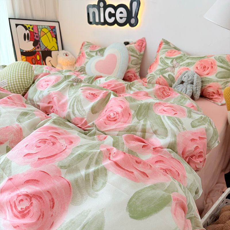 Różowa Róża Zestaw Kołdry Z Za – Duvet Cover Sets With Zipper recenzja i cena